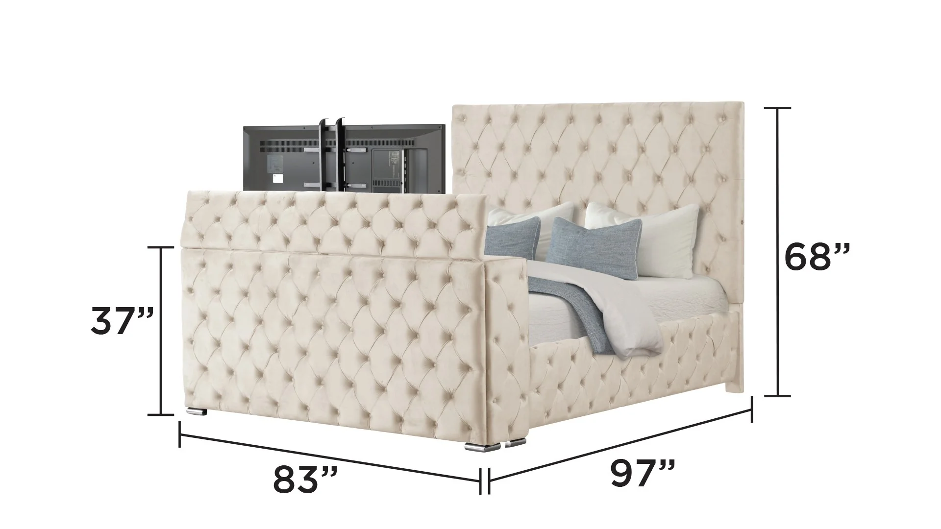 Encore King Bed Beige - Image 6