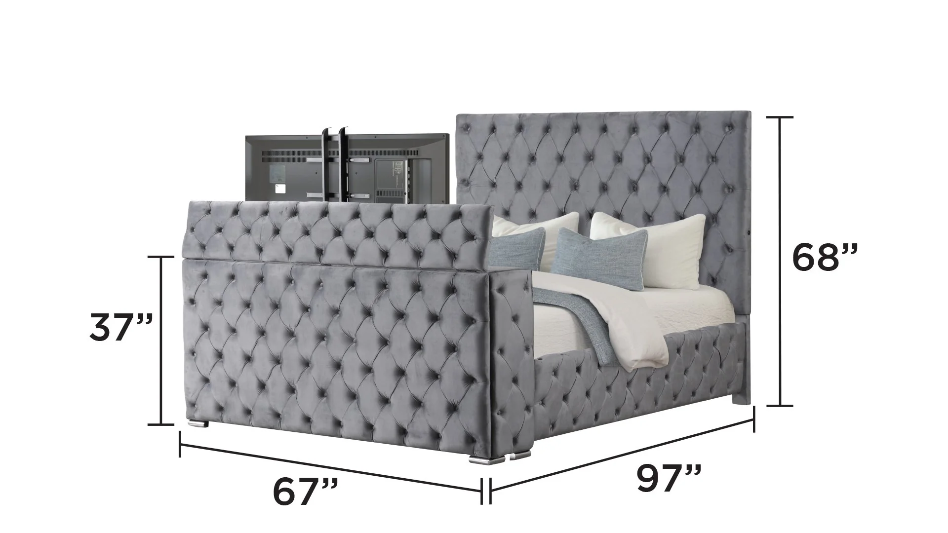 Encore Queen 4PC Bedroom Set Gray - Image 3