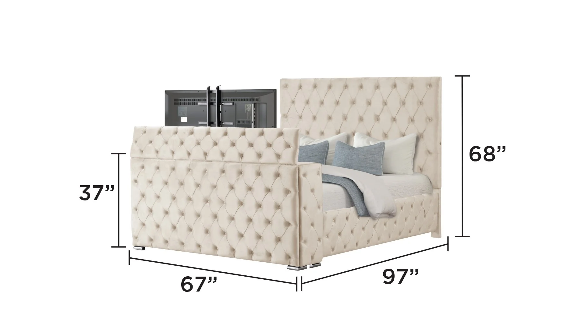 Encore Queen 5PC Vanity Bedroom Set Beige - Image 3