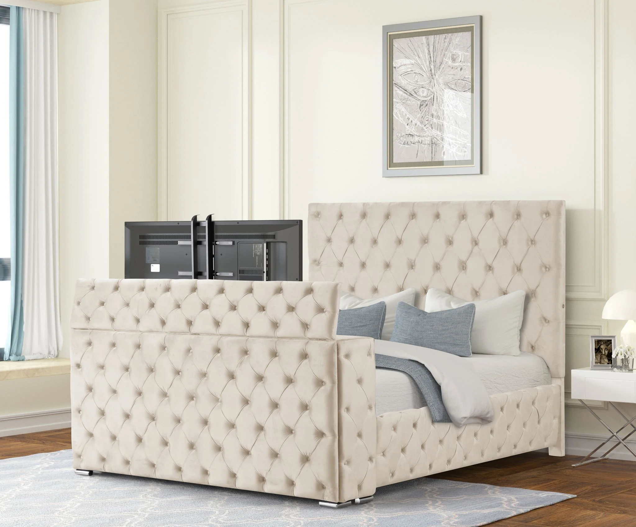 Encore Queen 5PC Vanity Bedroom Set Beige - Image 7
