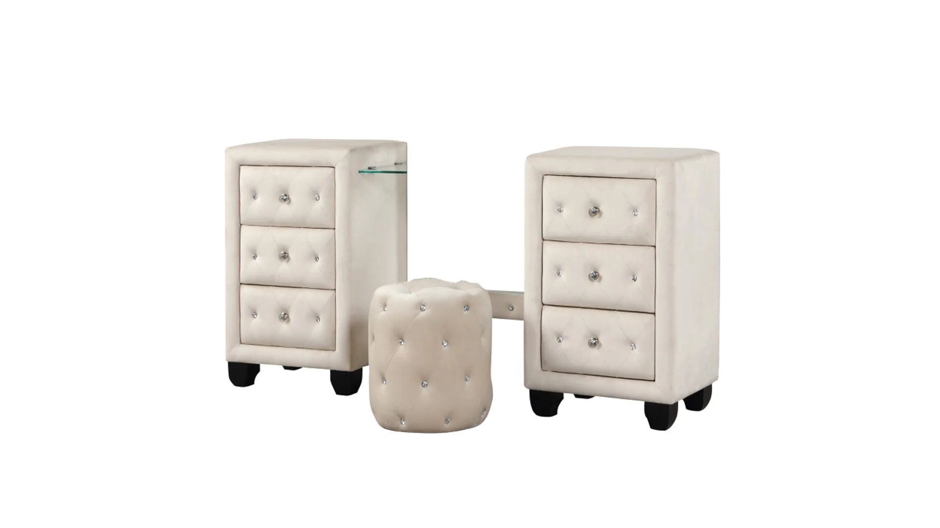 Encore Queen 5PC Vanity Bedroom Set Beige - Image 9
