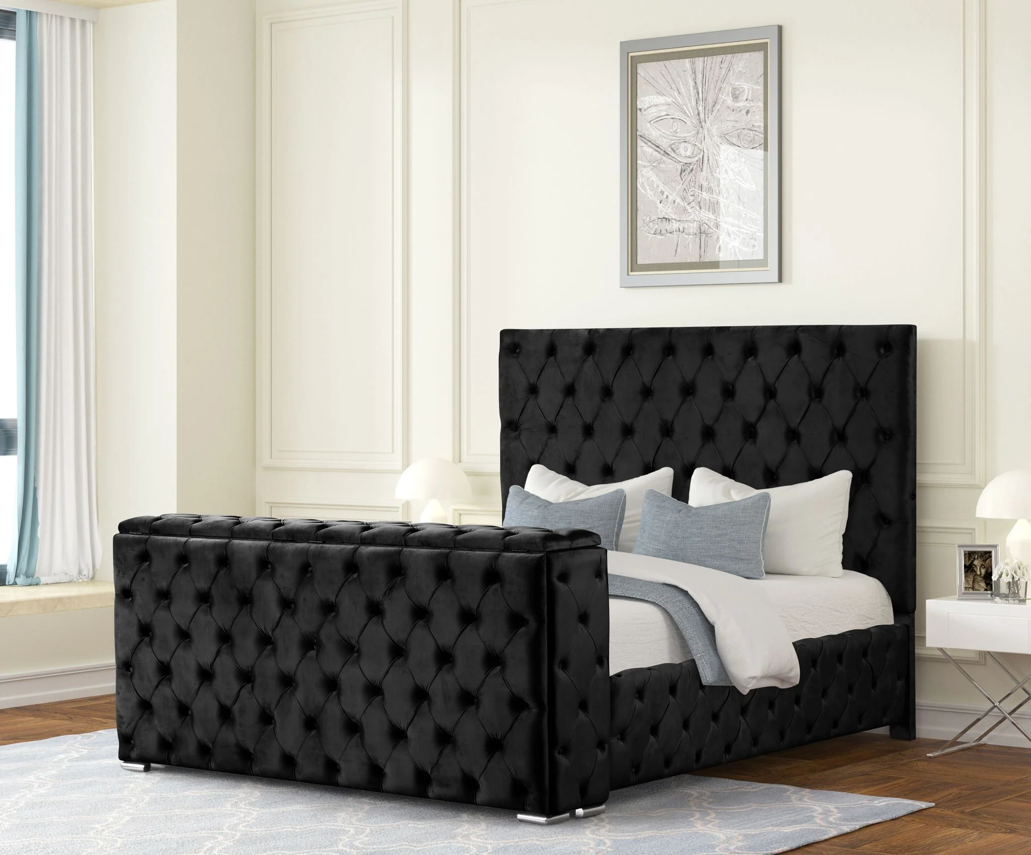 Encore Queen 5PC Vanity Bedroom Set Black - Image 2