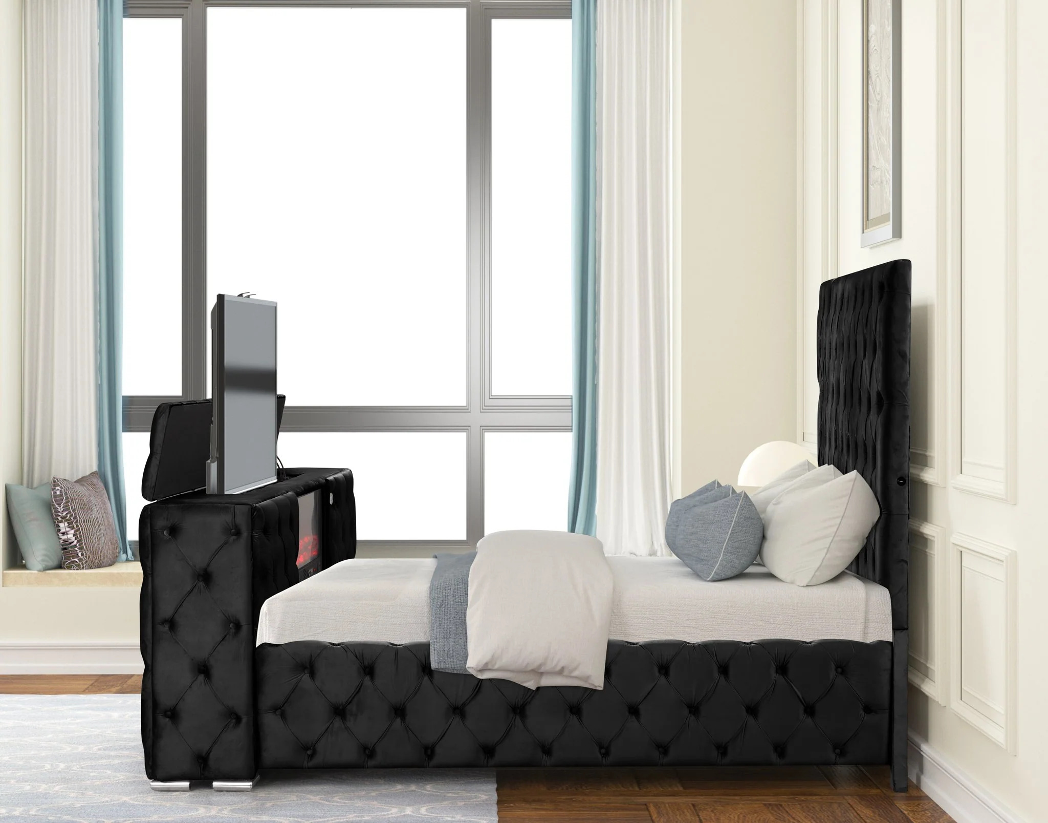 Encore Queen 5PC Vanity Bedroom Set Black - Image 3