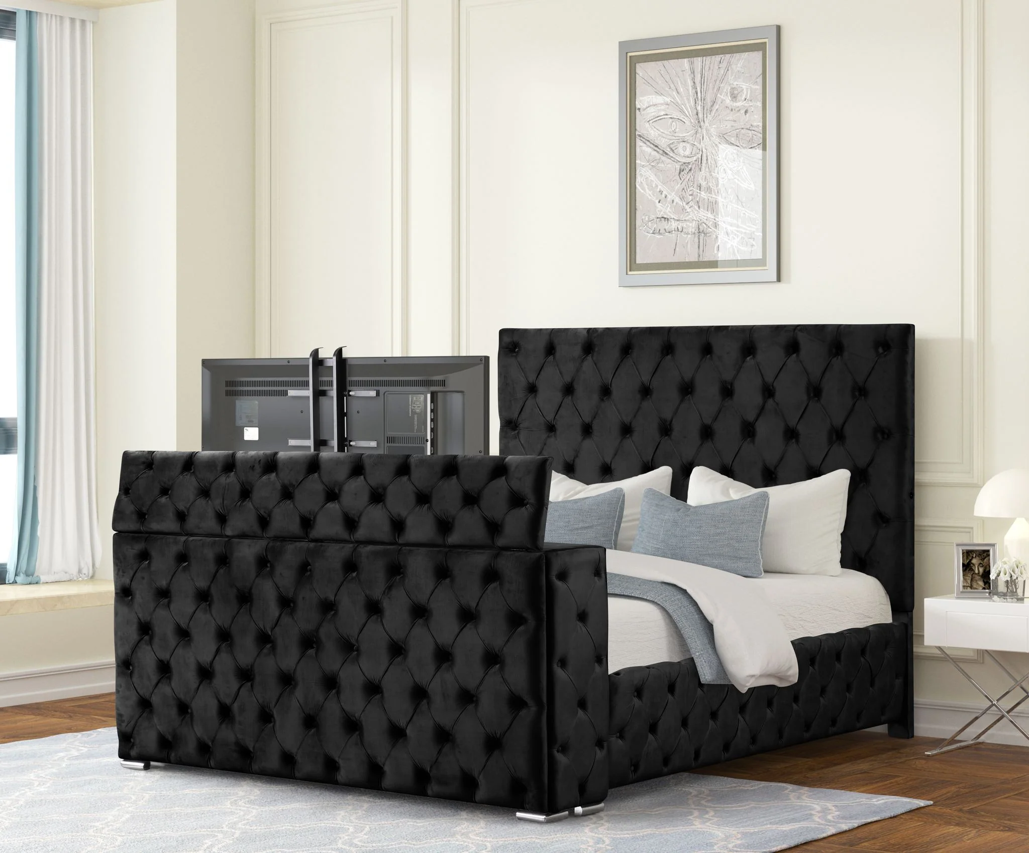 Encore Queen 5PC Vanity Bedroom Set Black - Image 6