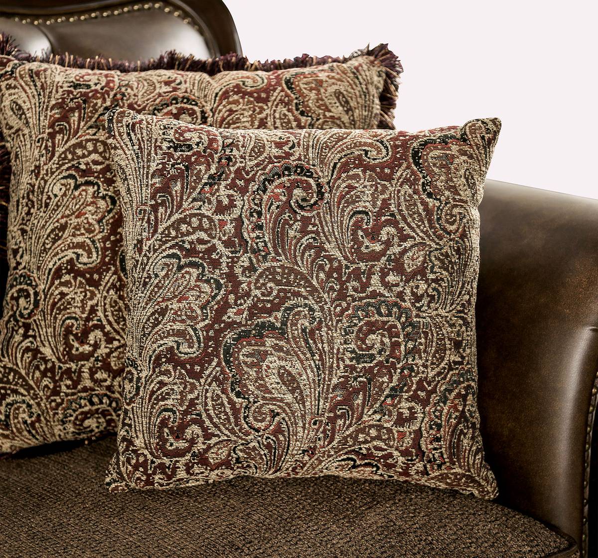 Ensenada Loveseat, Dark Cherry/Brown - Image 6