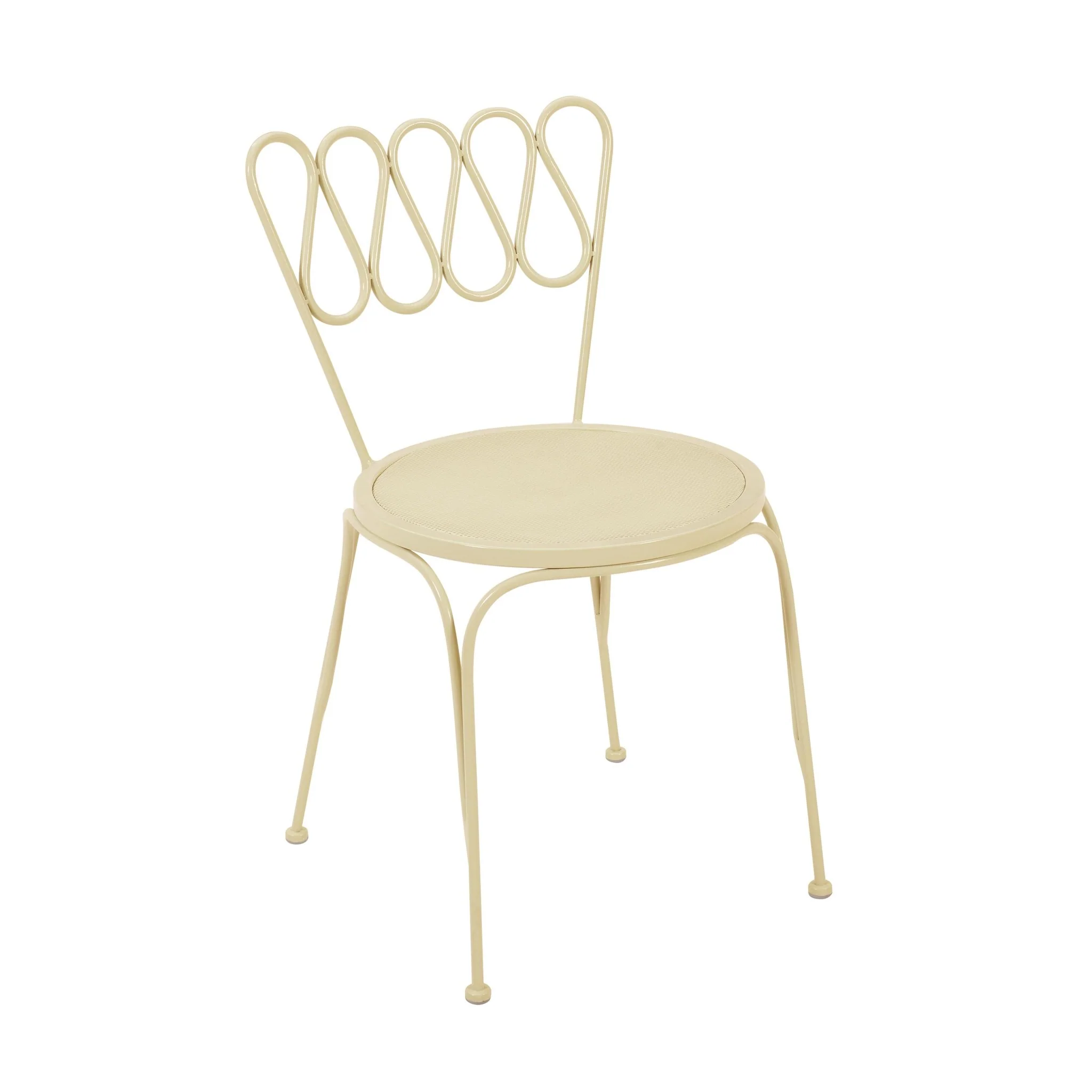 Erica Cream Wrought Iron Outdoor Chair - Image 3