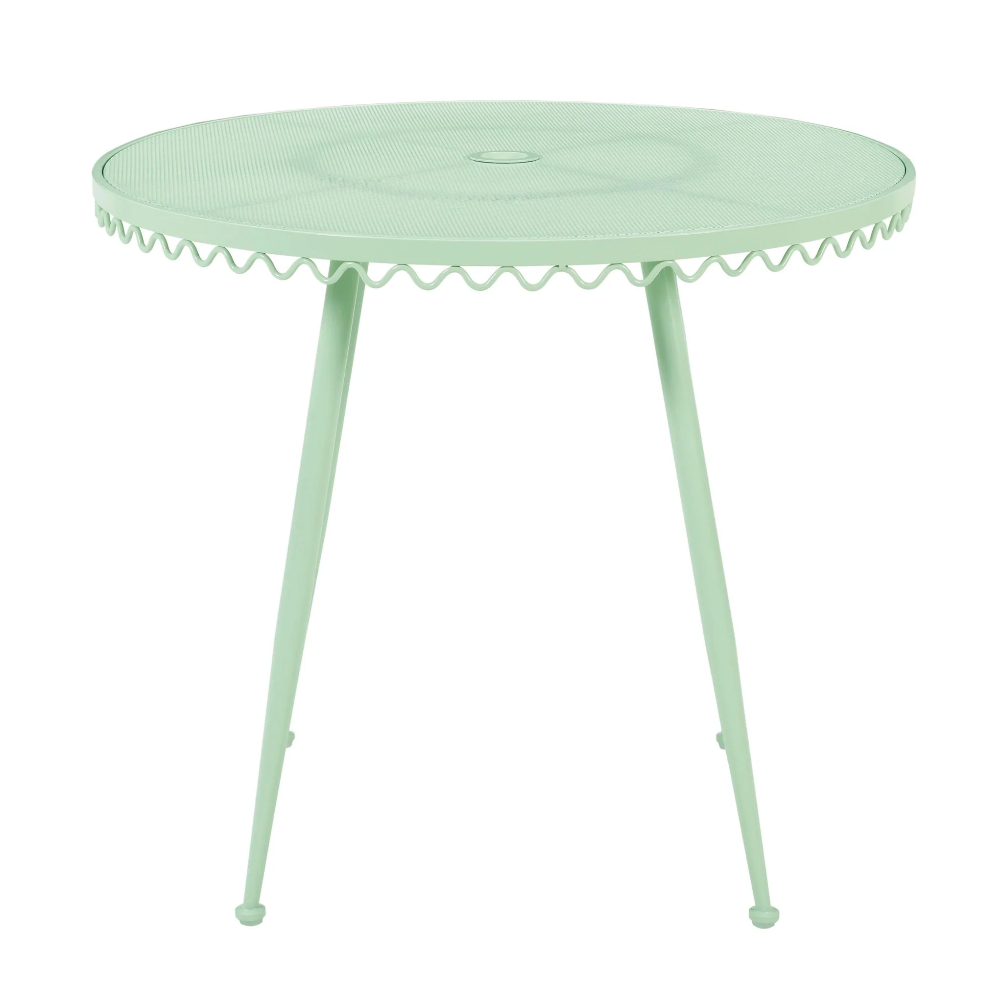 Erica Mint Green Wrought Iron Outdoor Cafe Table - Image 3