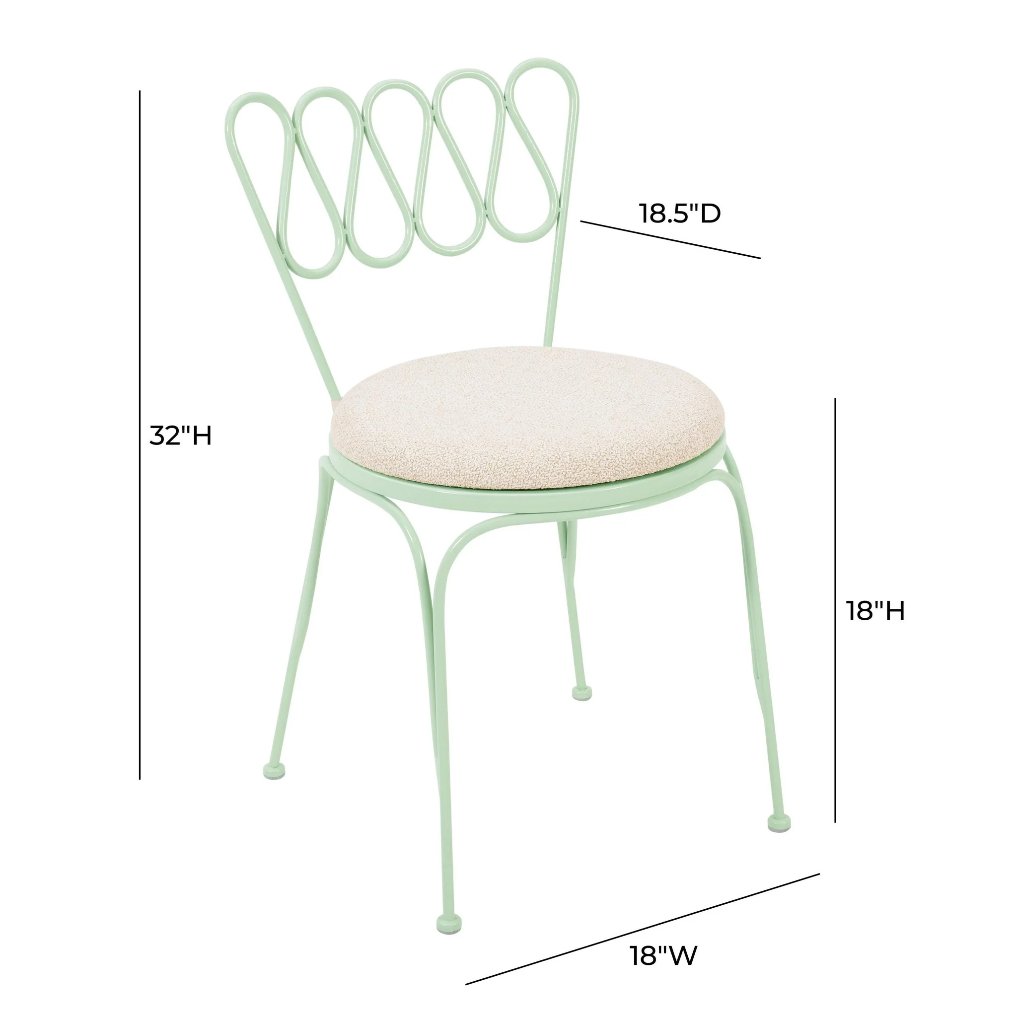 Erica Mint Green Wrought Iron Outdoor Chair - Image 8