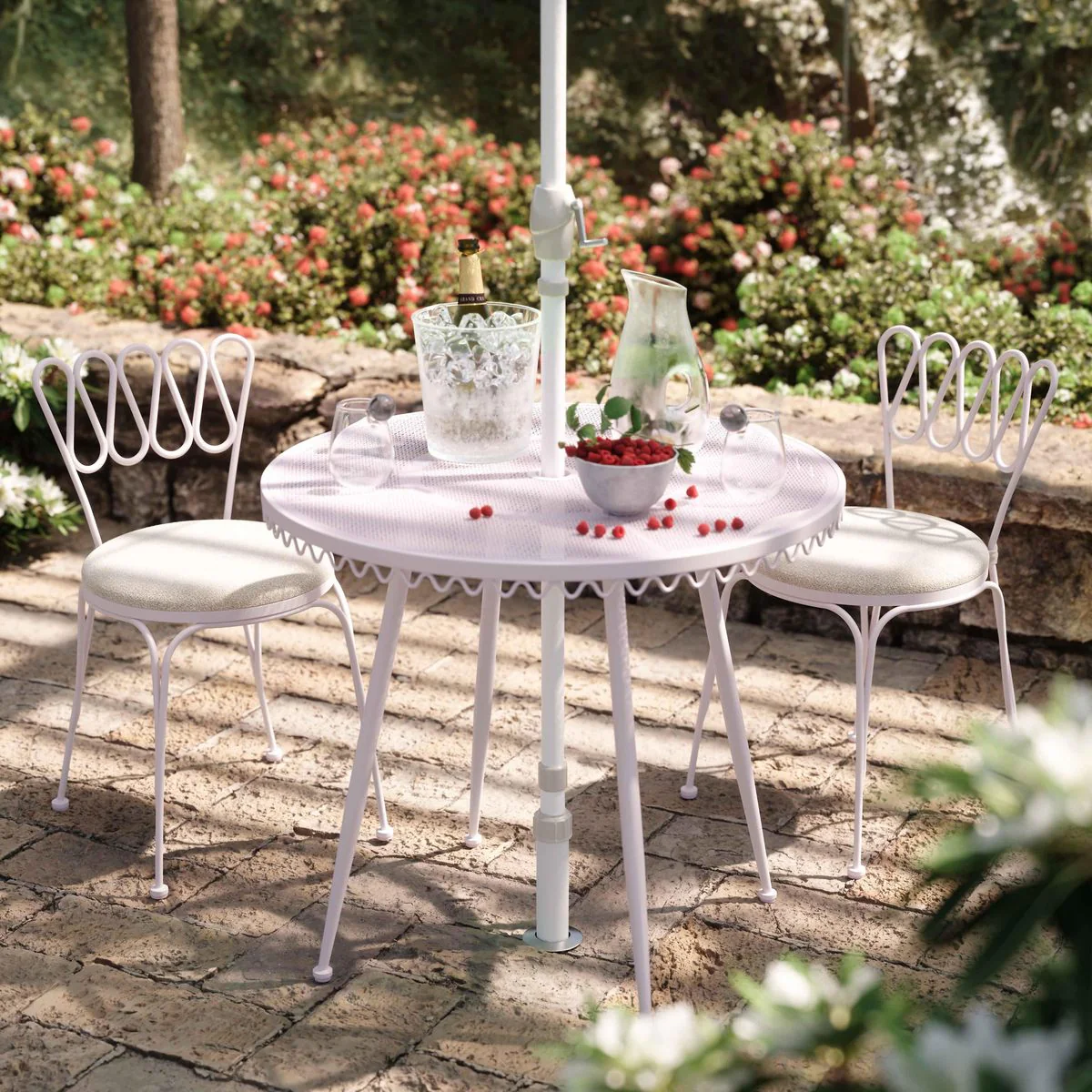 Erica Pink Wrought Iron Outdoor Chair - Image 2