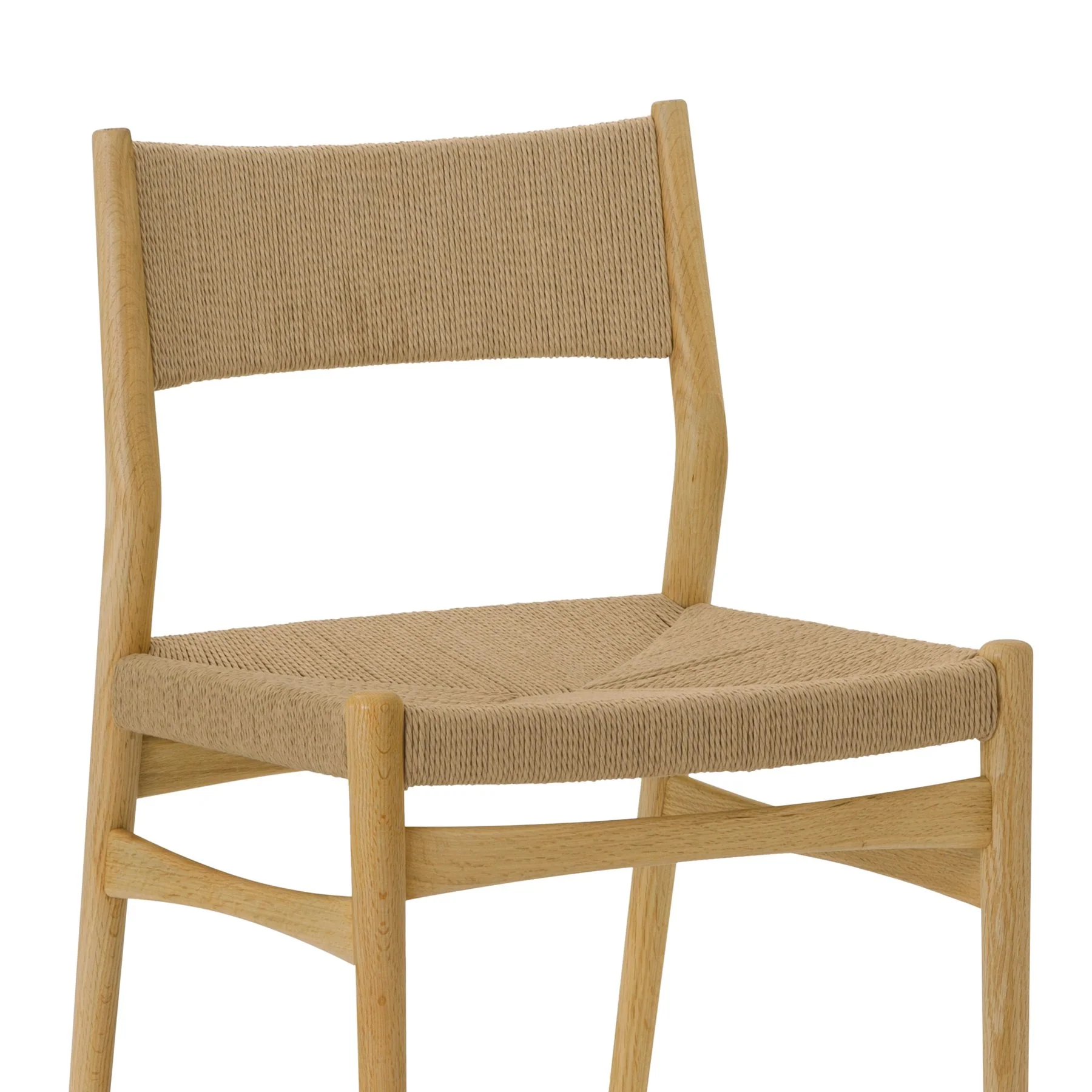 Erie Woven Paper Cord and Oak Wood Dining Chairs - Set of 2 - Image 6