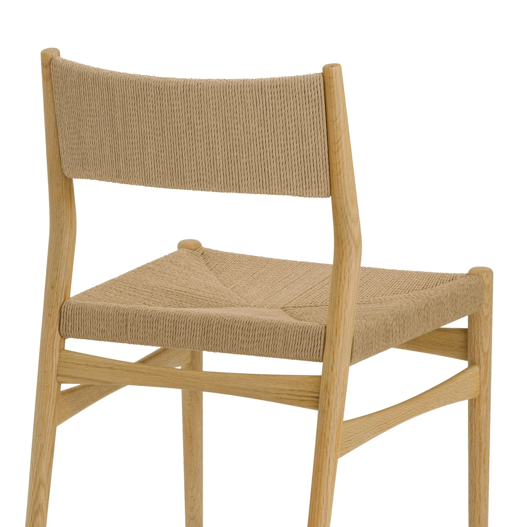 Erie Woven Paper Cord and Oak Wood Dining Chairs - Set of 2 - Image 7