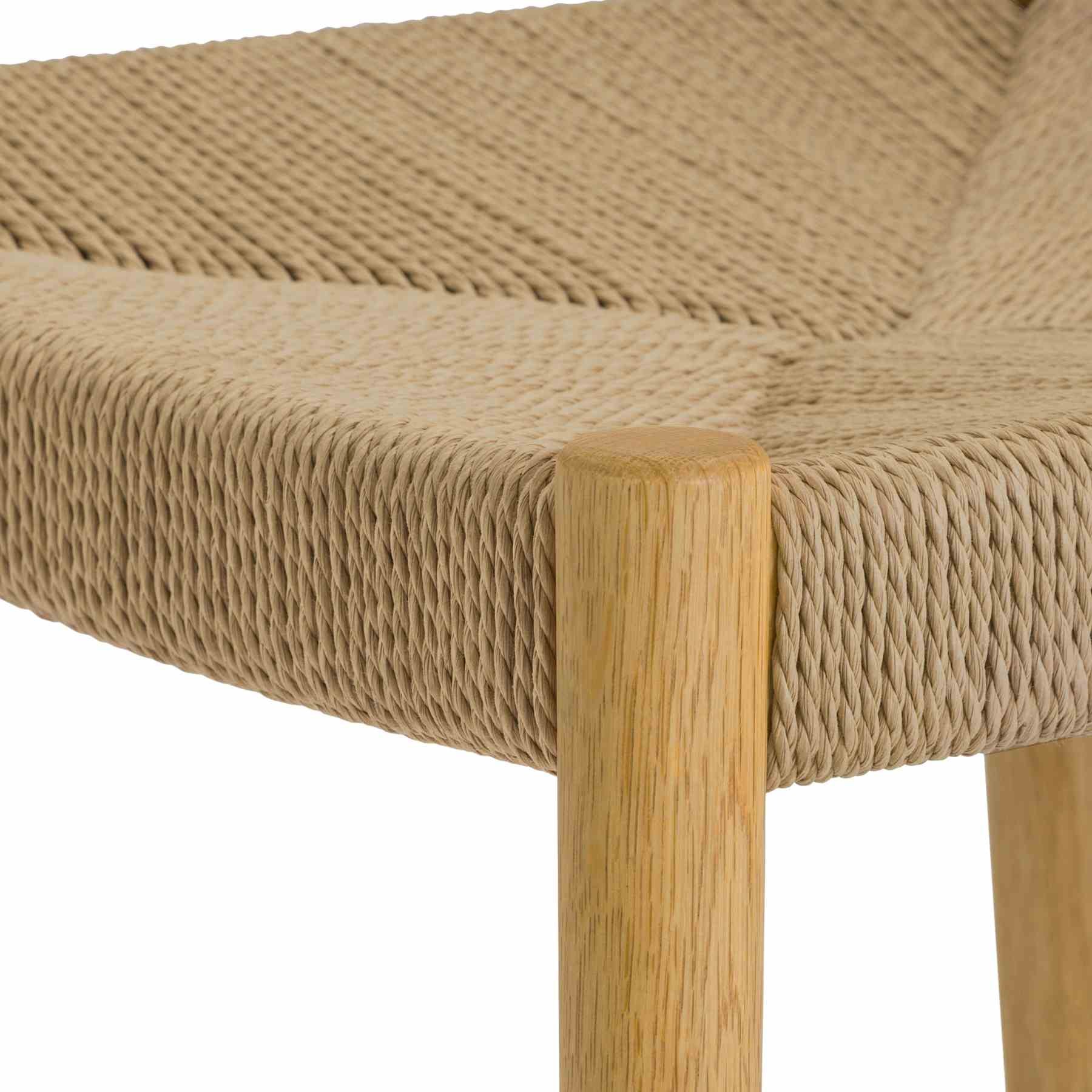 Erie Woven Paper Cord and Oak Wood Dining Chairs - Set of 2 - Image 9