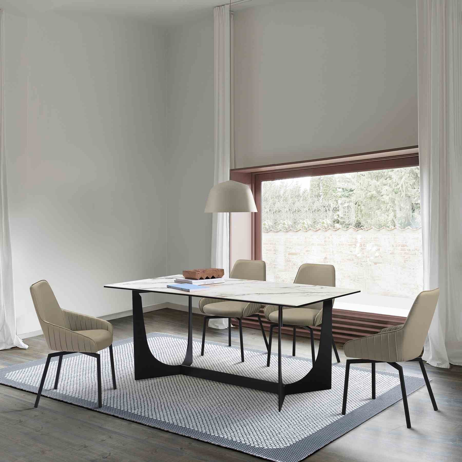 Esme Dining Table in Stone and Metal - Image 9