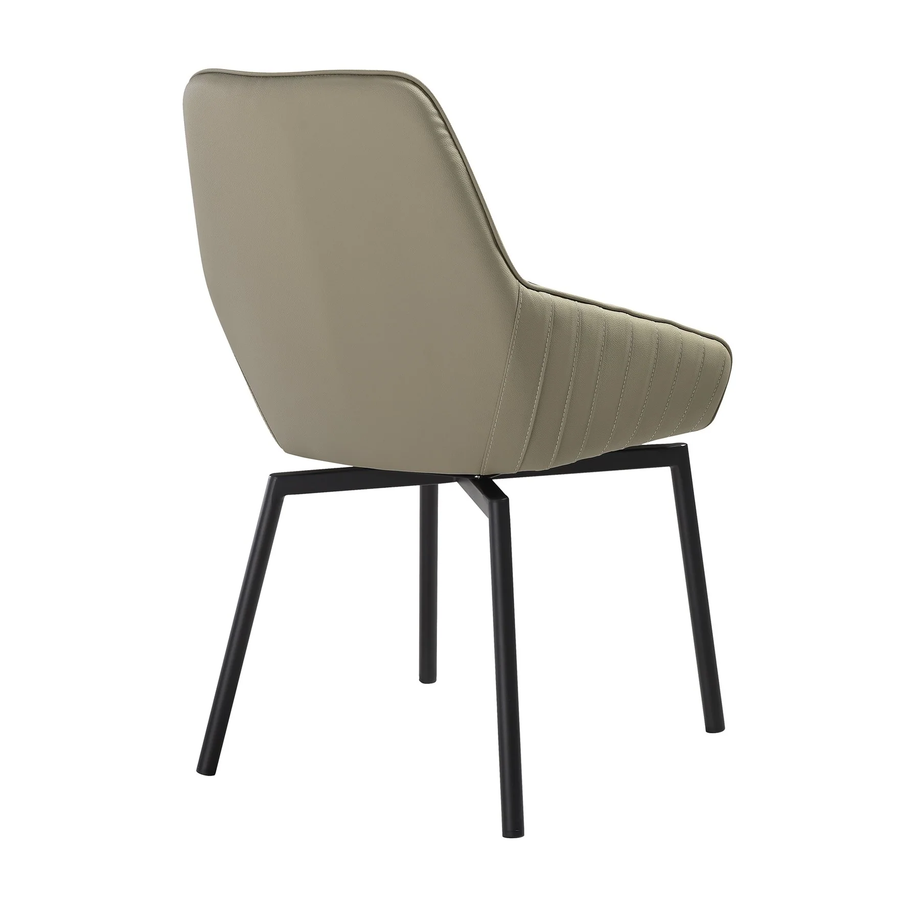 Esme Shilo 5 Piece Dining Set Taupe with Gray Faux Leather Chairs - Image 3