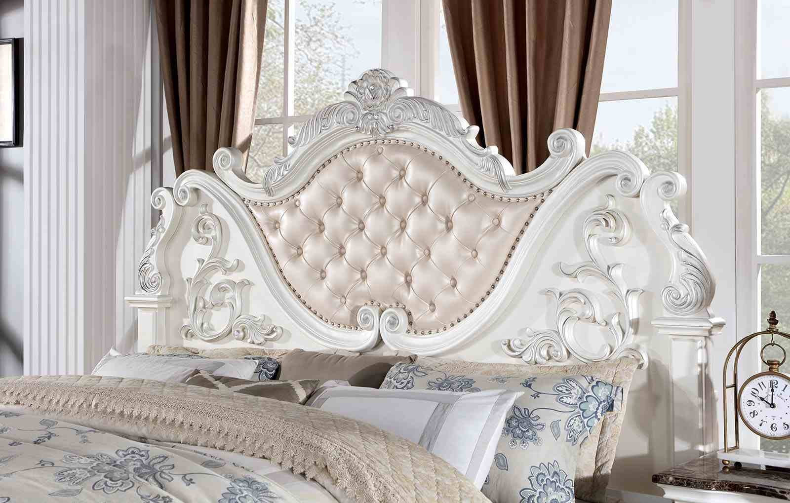 Esparanza E.King Bed, Pearl White - Image 3