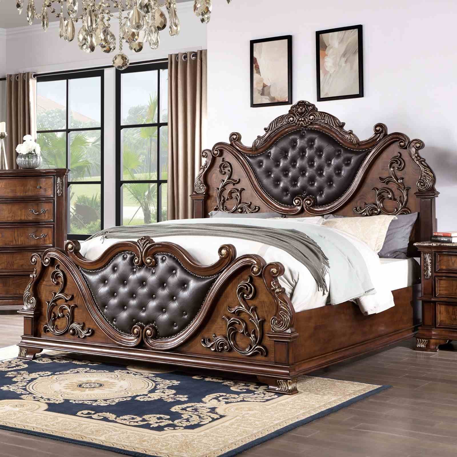 Esparanza Queen Bed, Brown Cherry