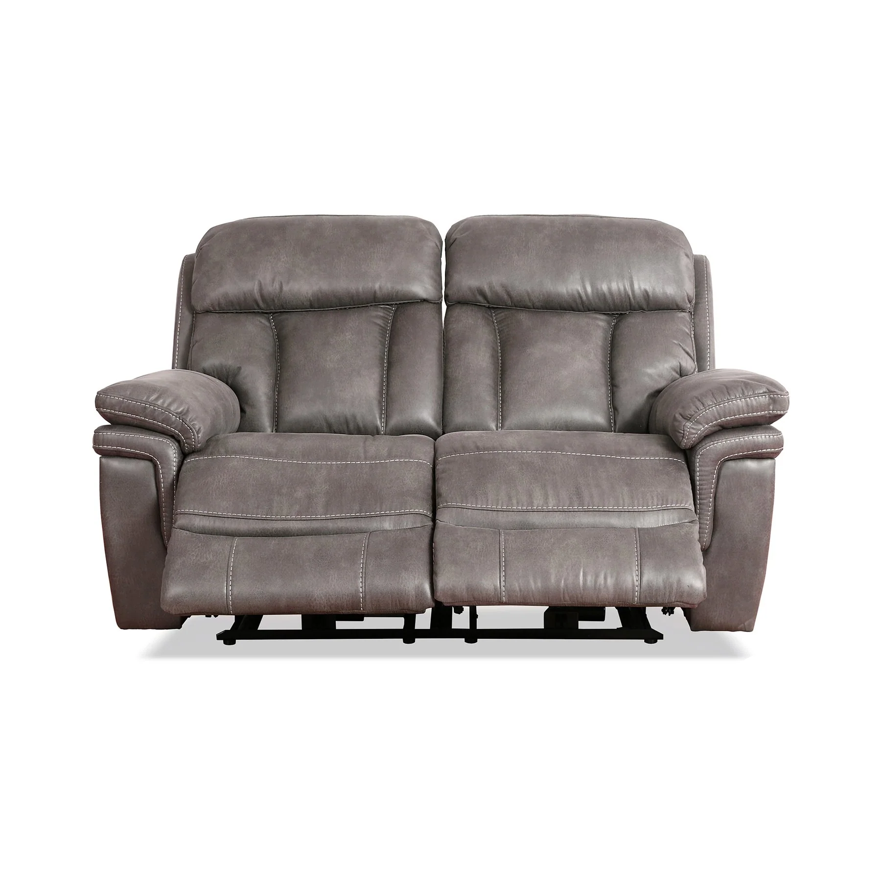 Estelle Power Loveseat in Gunmetal Fabric - Image 3