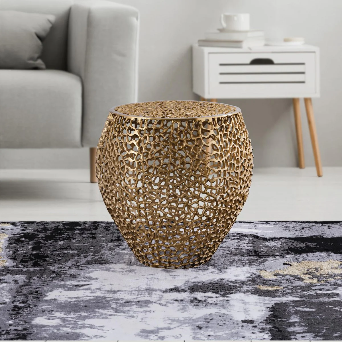 ET3403-18 Side Table Gold