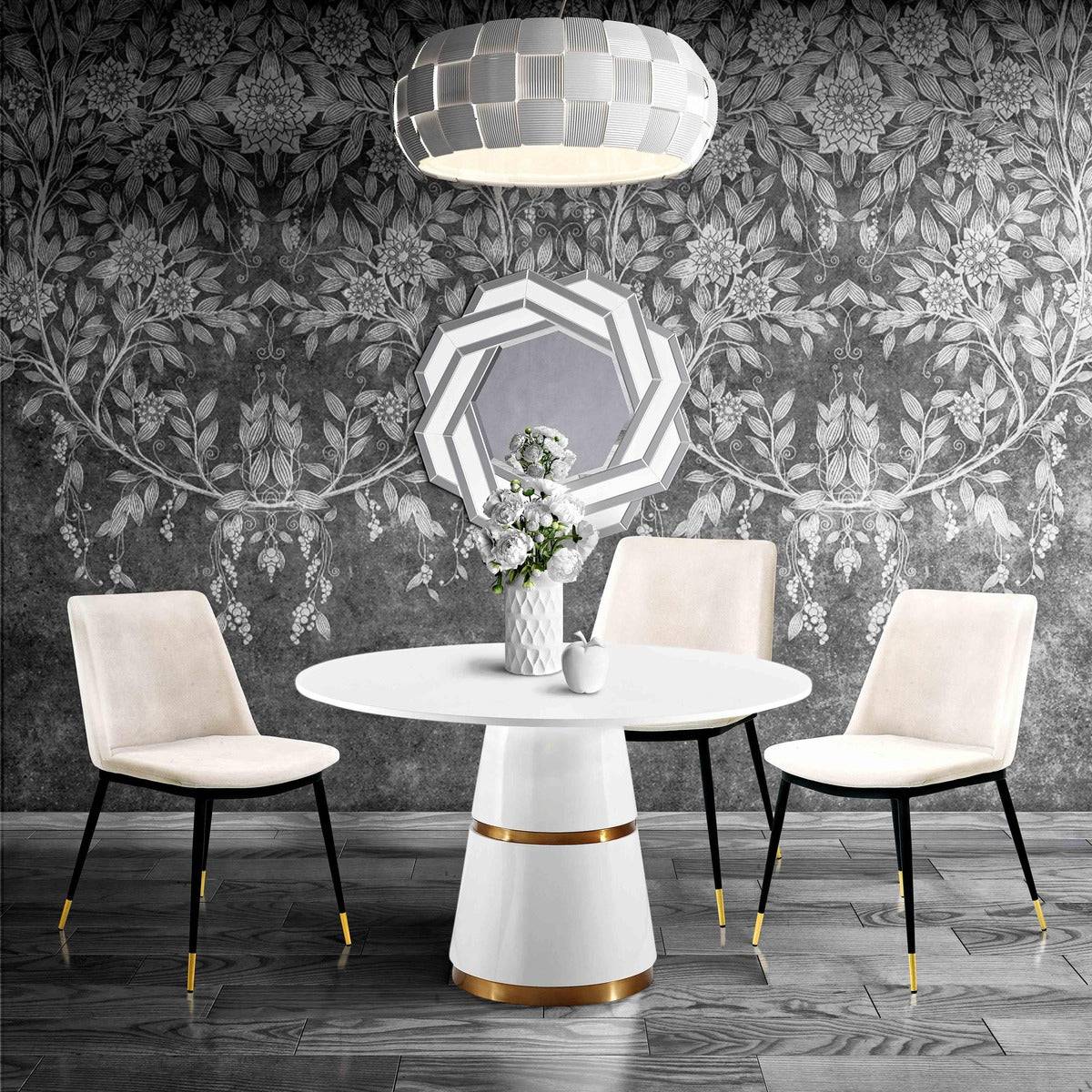 Evora Cream Velvet Chair - Gold Legs (Set of 2) - Image 2