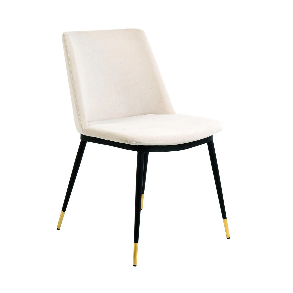 Evora Cream Velvet Chair - Gold Legs (Set of 2) - Image 4