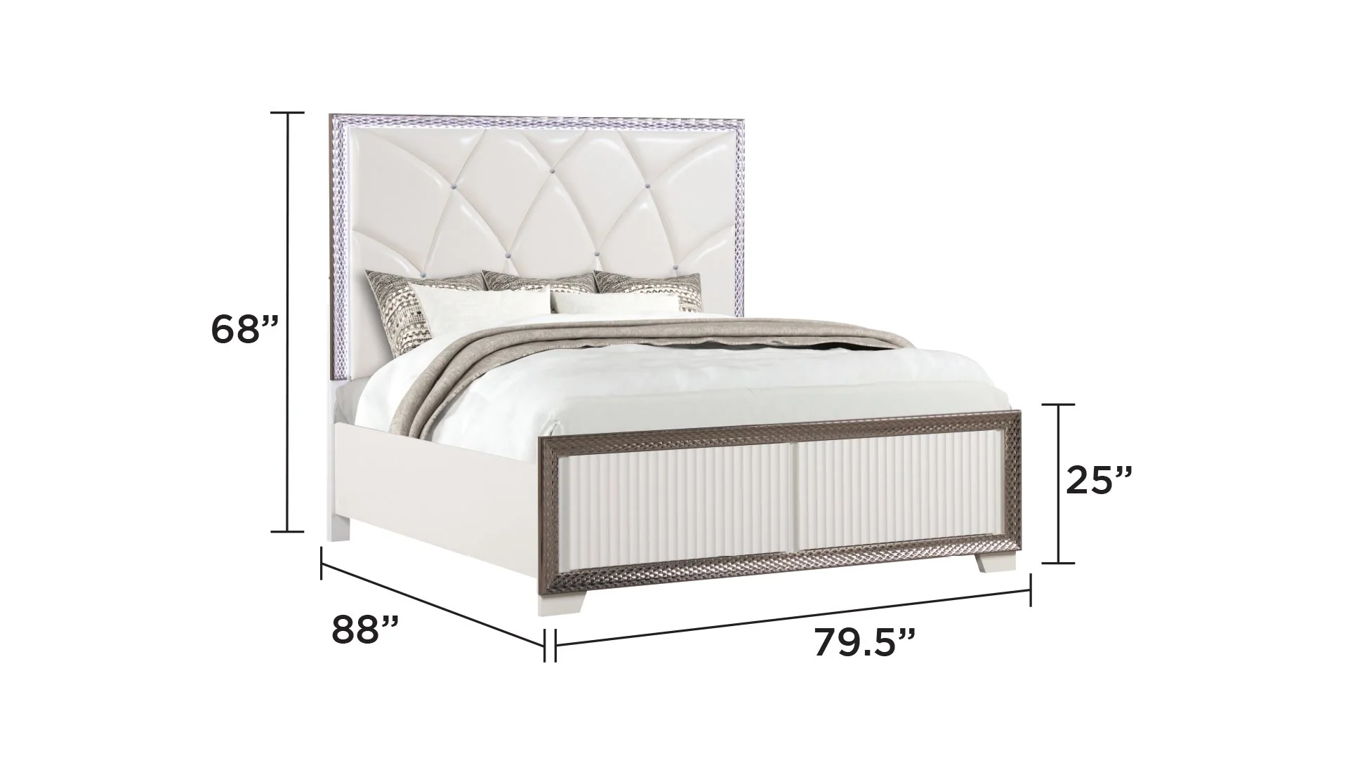 Fabio King Bed White - Image 2