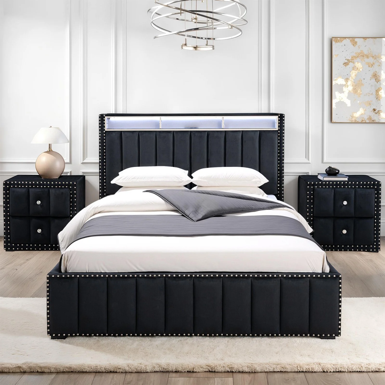 Farese Queen Bed W/ 2 Nightstands