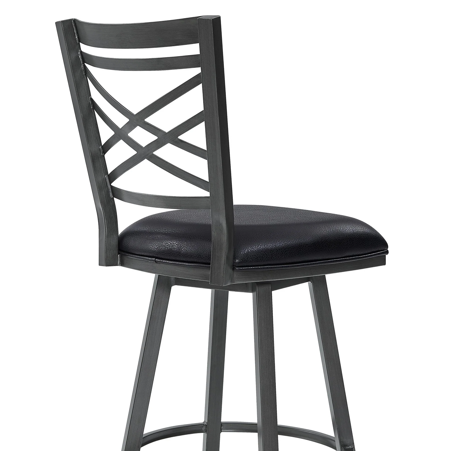 Fargo 26" Counter Height Metal Barstool in Mineral Finish with Black Faux Leather - Image 5