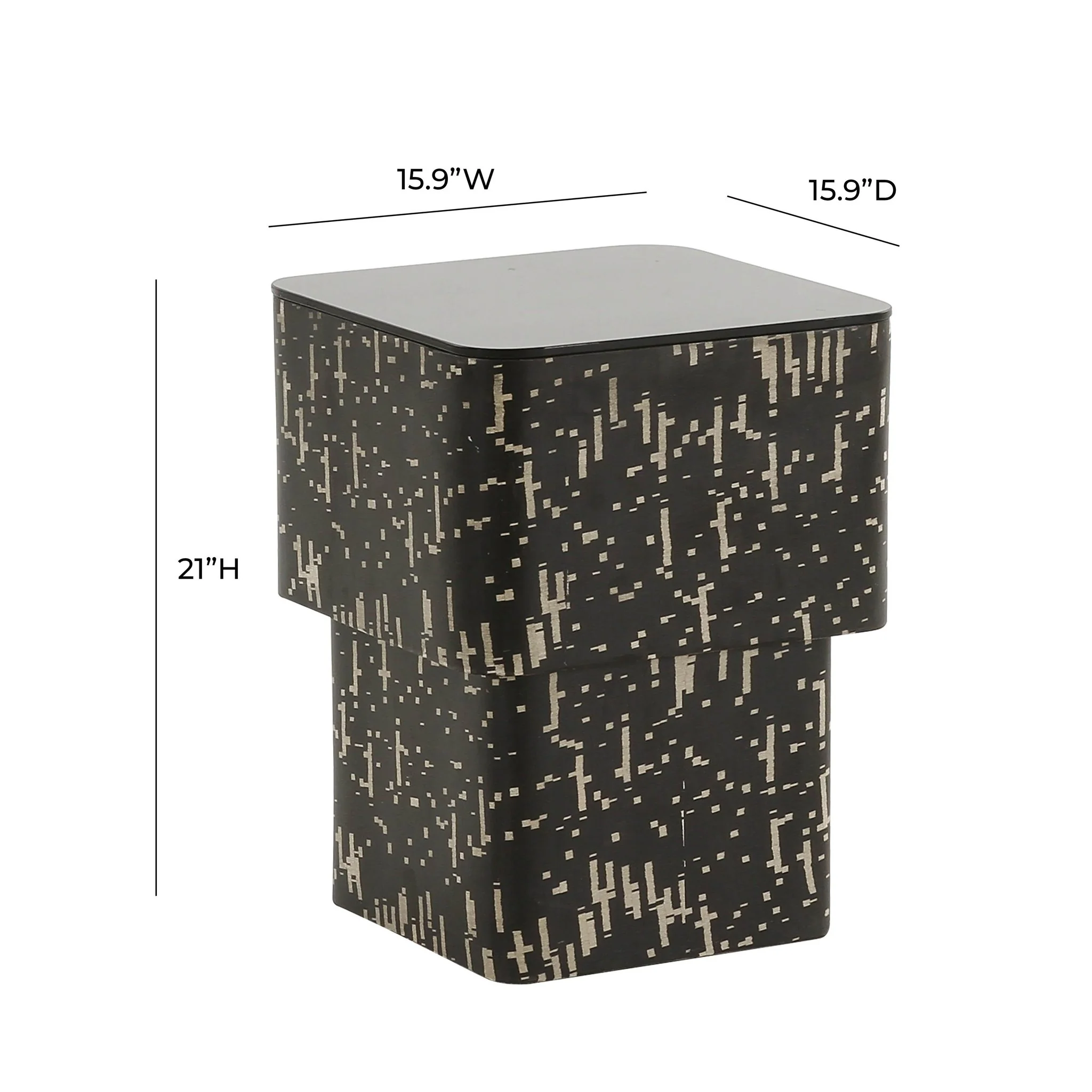 Faye Black Glass Side Table - Image 5