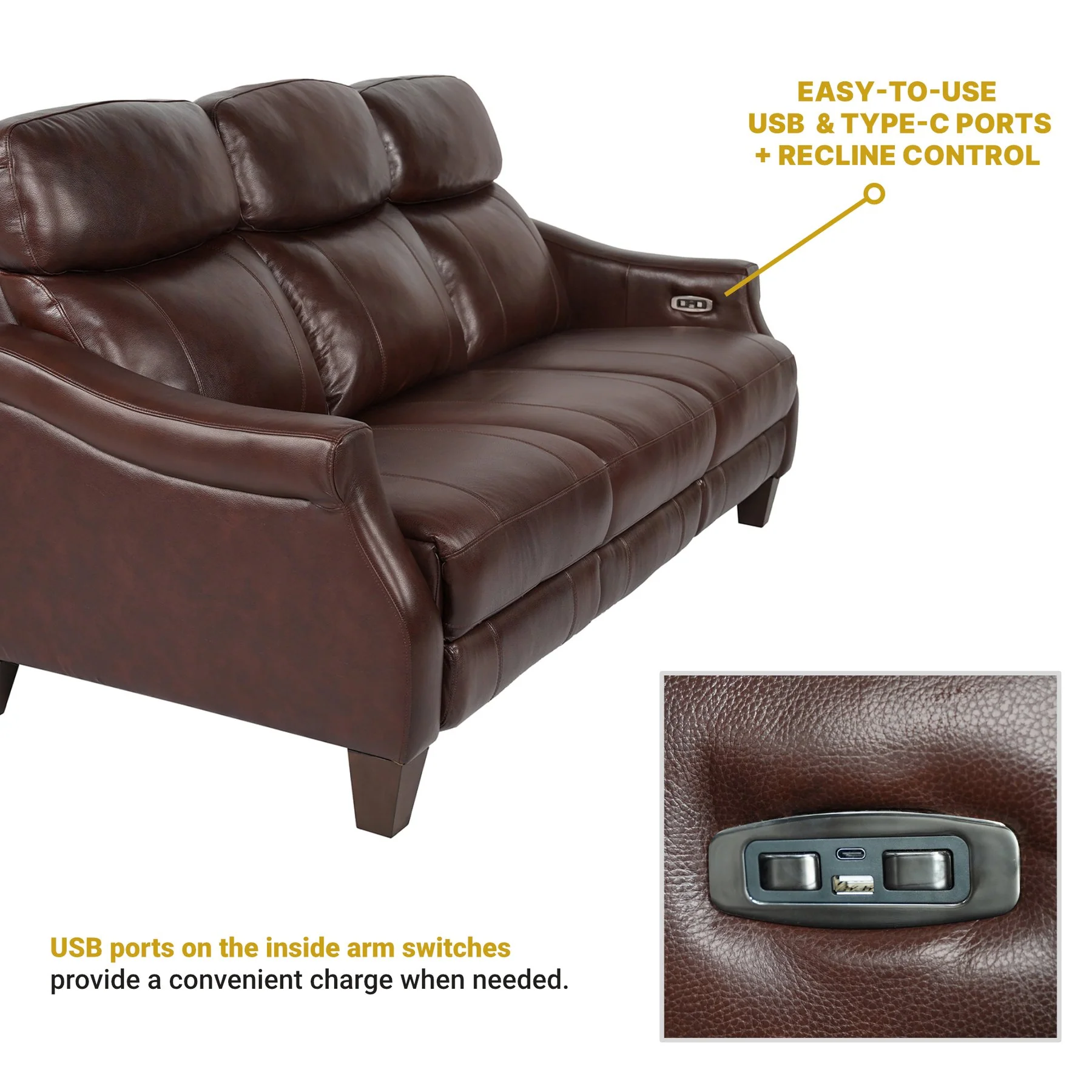 Felicity 84" Zero Gravity Power Reclining Sofa in Chocolate Leather - Image 12