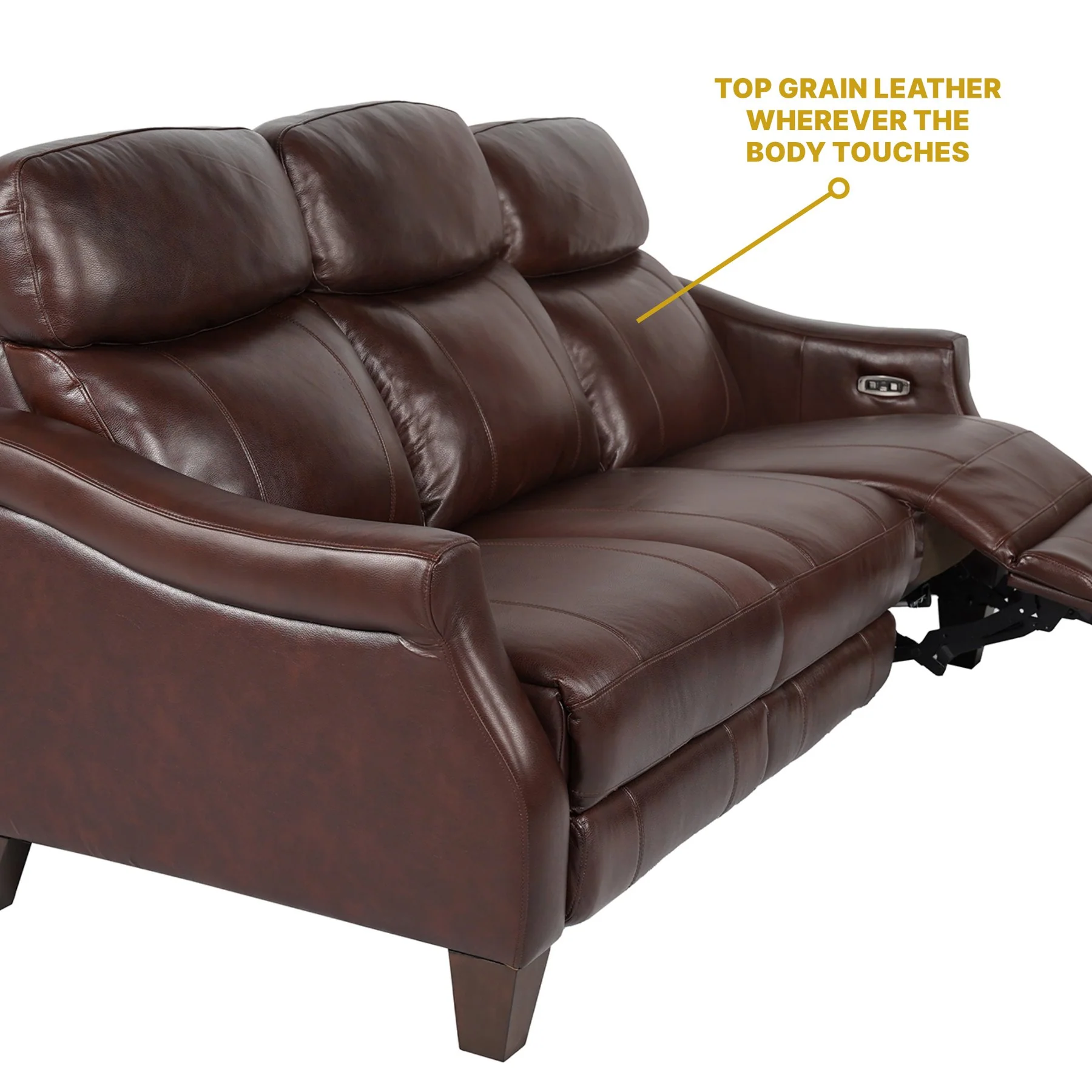 Felicity 84" Zero Gravity Power Reclining Sofa in Chocolate Leather - Image 13