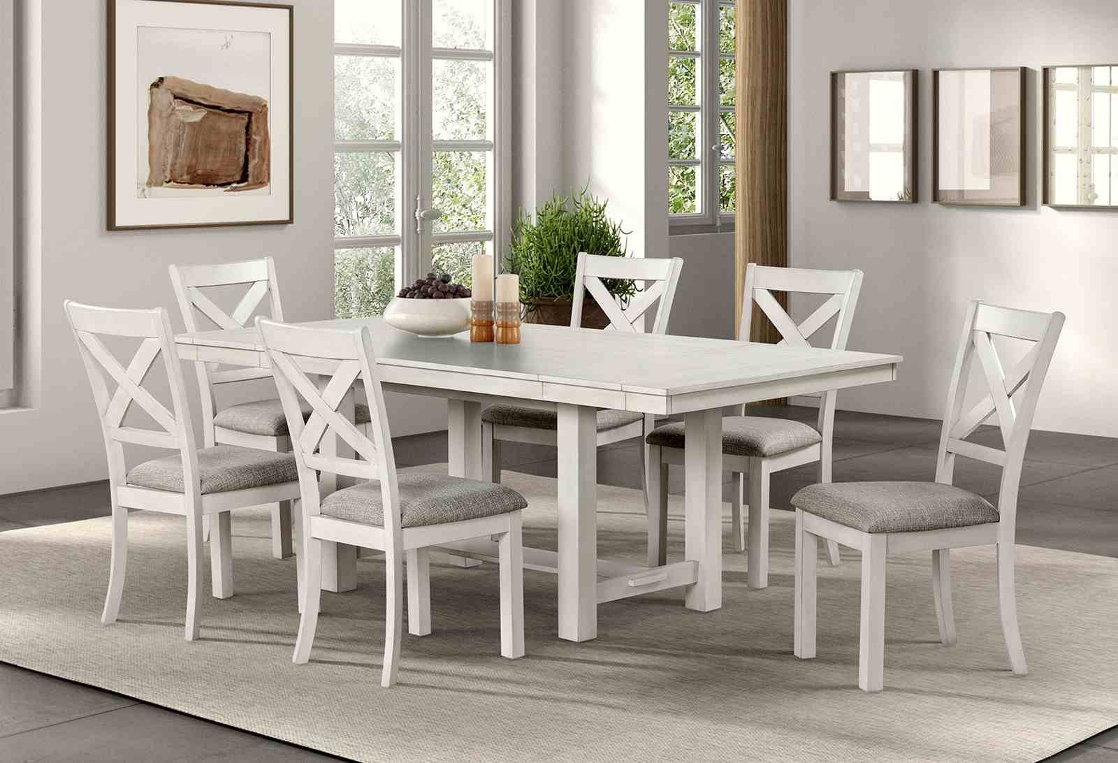 Ferrone Dining Table, Rustic White Oak