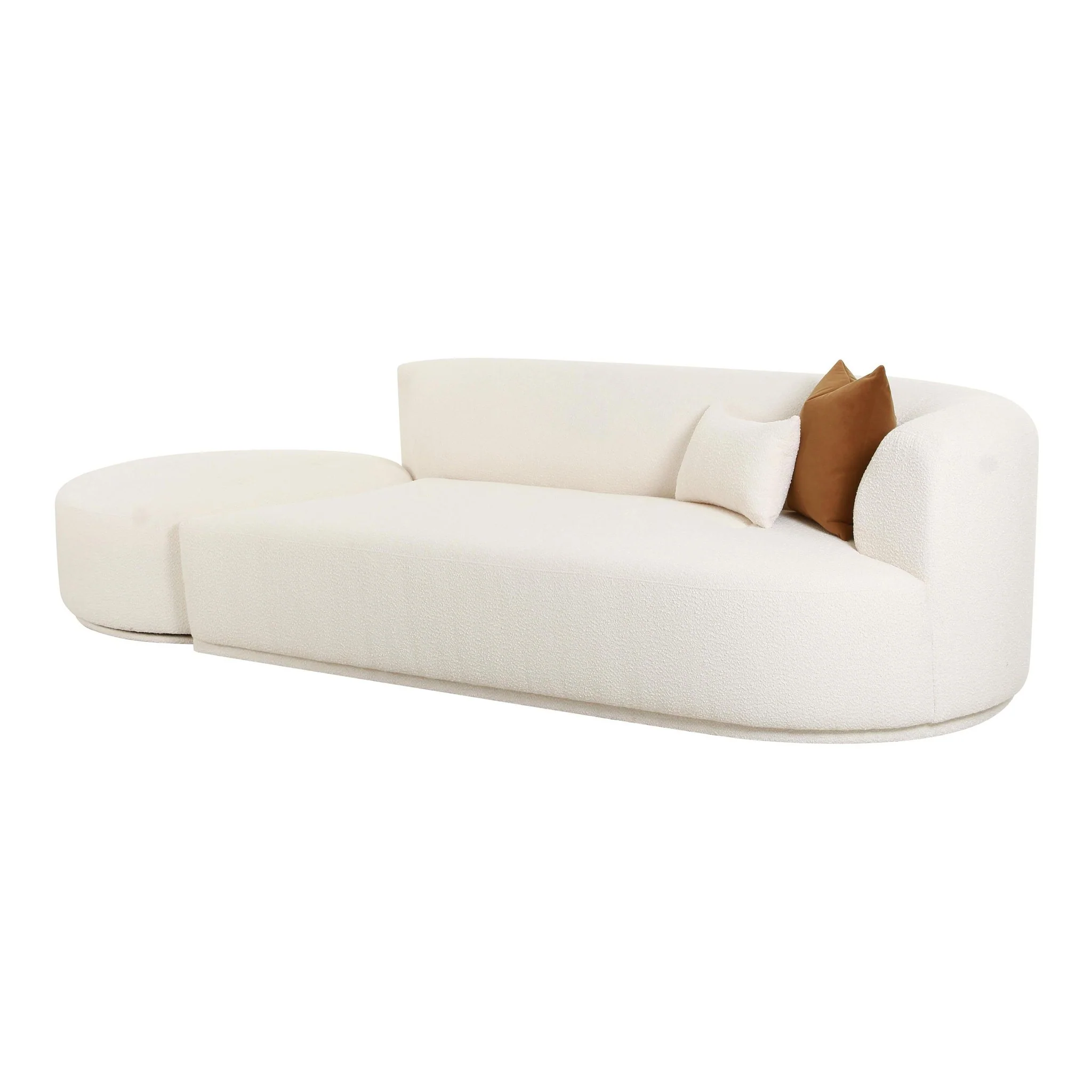 Fickle Cream Boucle 2-Piece Chaise Modular RAF Sofa - Image 4