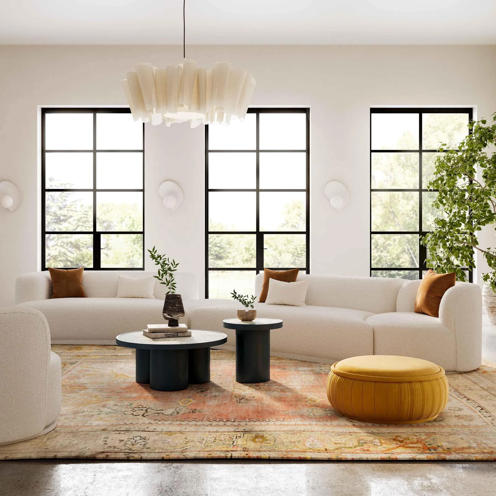 Fickle Cream Boucle 4-Piece Modular LAF Sectional - Image 2