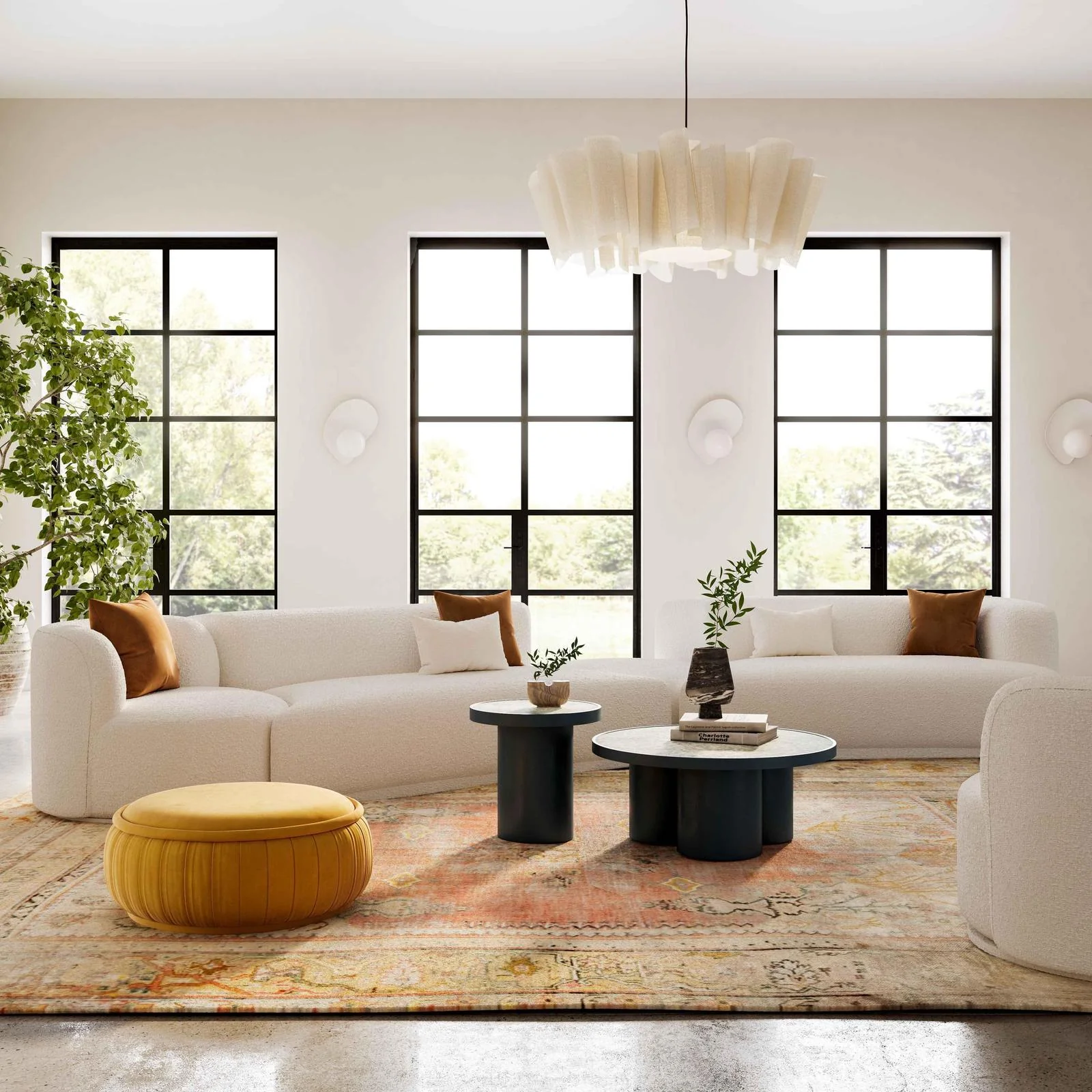 Fickle Cream Boucle 4-Piece Modular RAF Sectional - Image 2