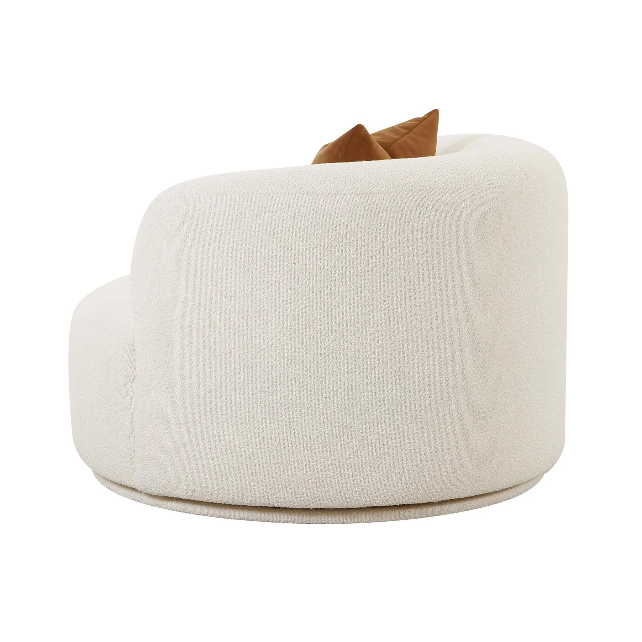 Fickle Cream Boucle Swivel Chair - Image 4
