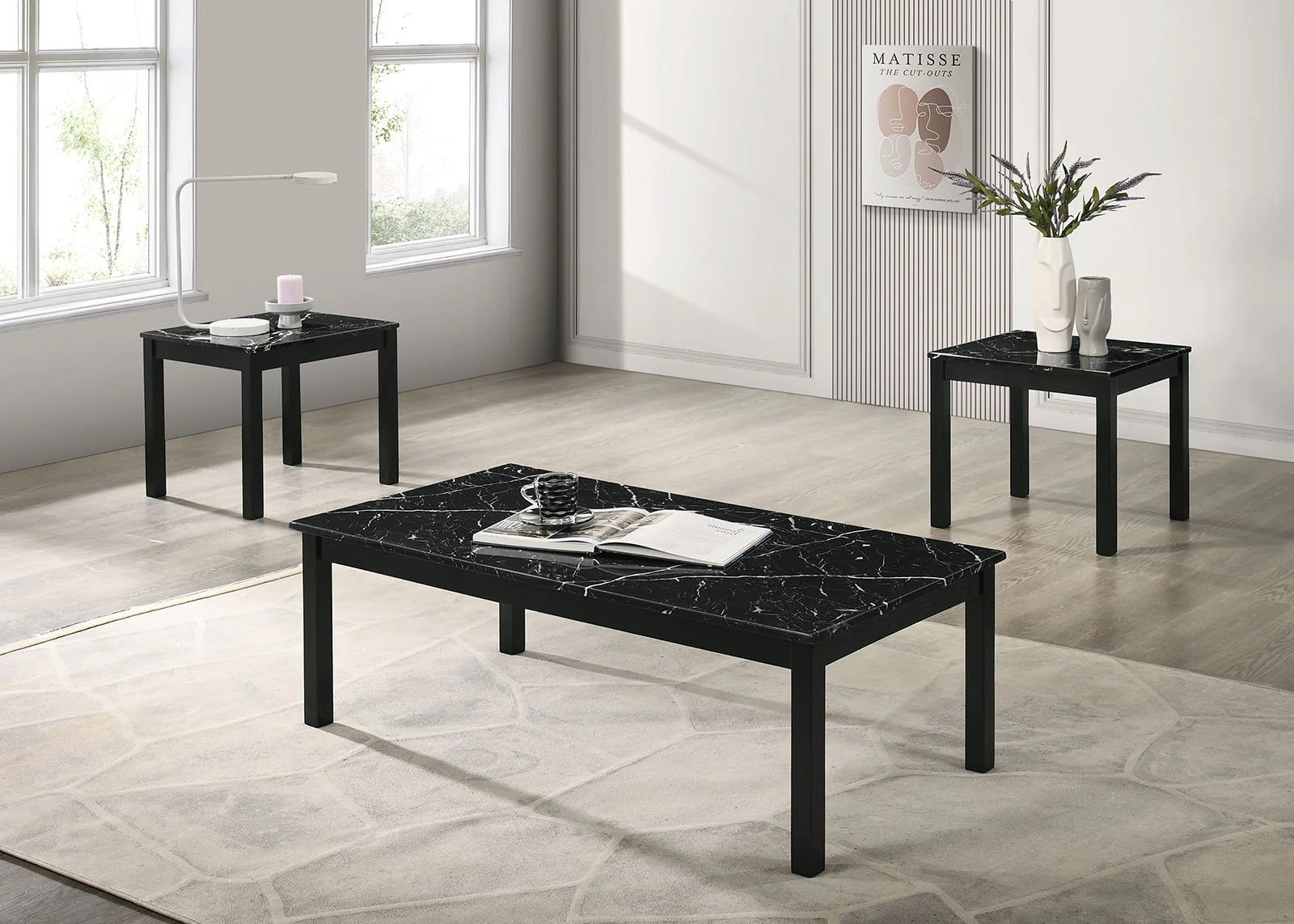 Findlay 3 Pc. Table Set, Black