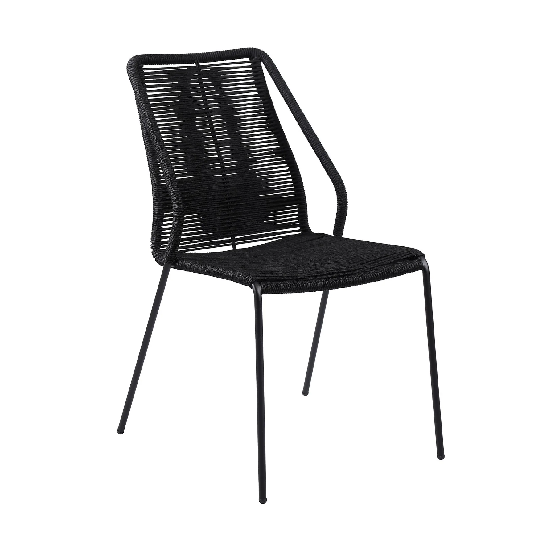 Fineline and Clip Indoor Outdoor 7 Piece Dining Set in Dark Eucalyptus Wood with Superstone and Black Rope - Image 2