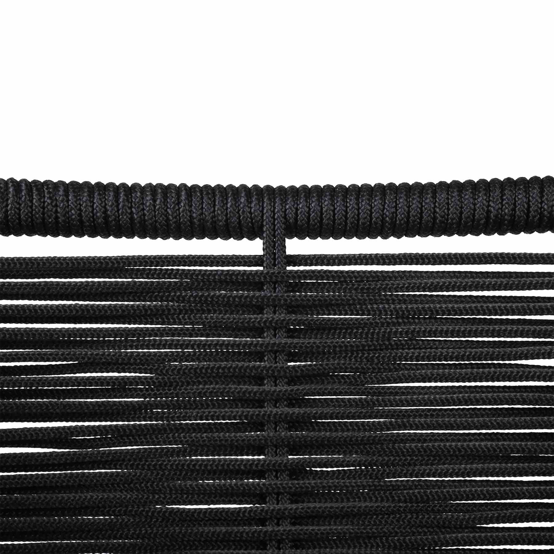 Fineline and Clip Indoor Outdoor 7 Piece Dining Set in Dark Eucalyptus Wood with Superstone and Black Rope - Image 6