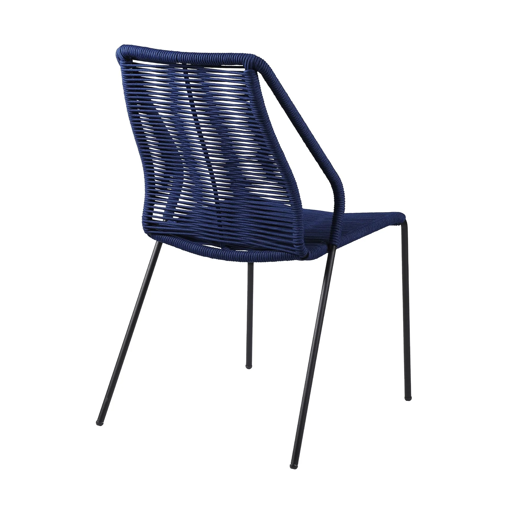 Fineline and Clip Indoor Outdoor 9 Piece Dining Set in Dark Eucalyptus Wood with Superstone and Blue Rope - Image 3