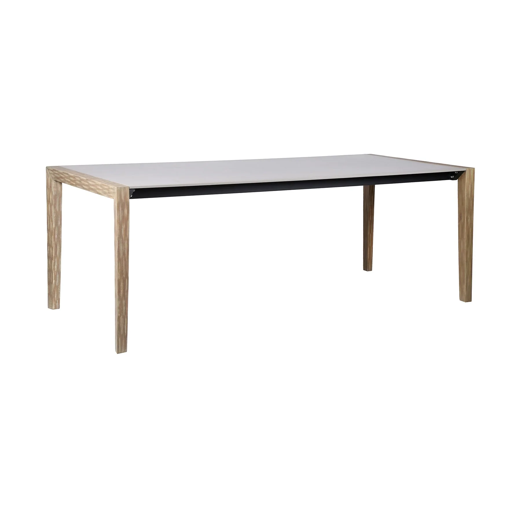 Fineline and Doris Indoor Outdoor 5 Piece Dining Set in Light Eucalyptus Wood with Superstone with Charcoal Rope - Image 4
