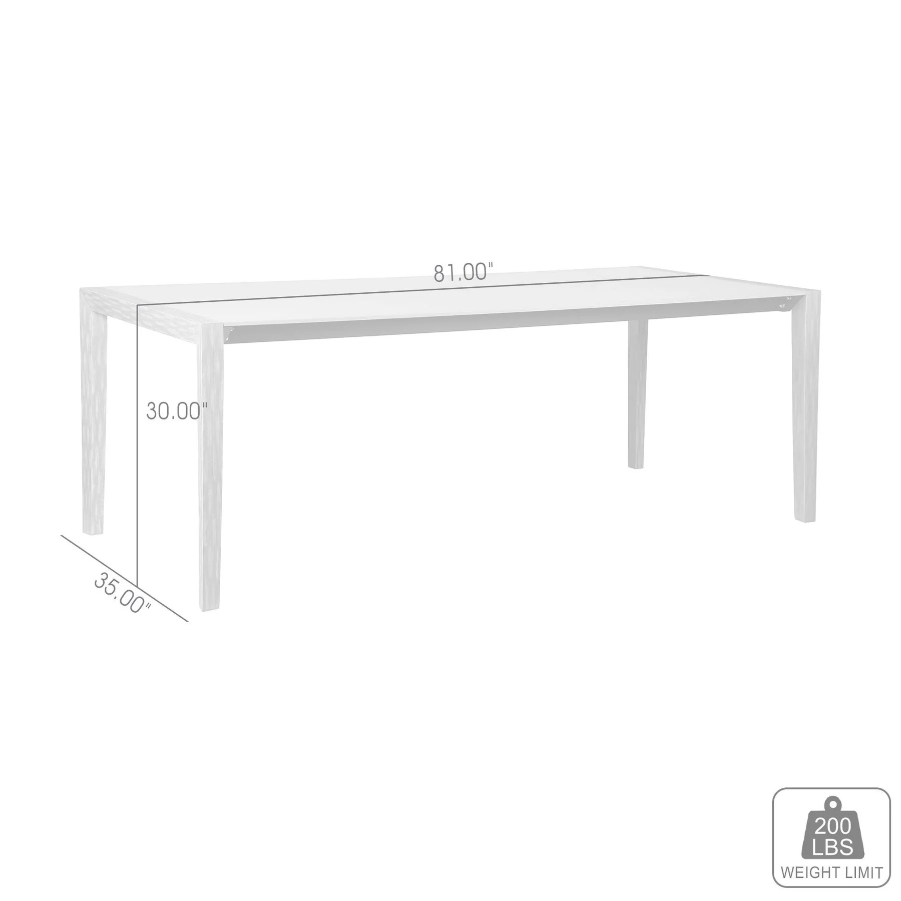 Fineline Indoor Outdoor 80" Rectangle Dining Table in Light Eucalyptus Wood and Super Stone - Image 6