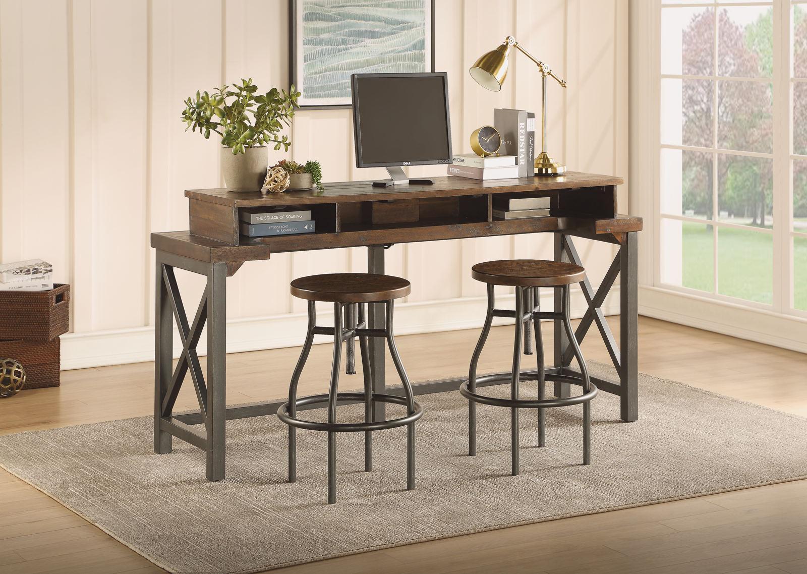Flexsteel Carpenter Stool in Rustic Brown - Image 4