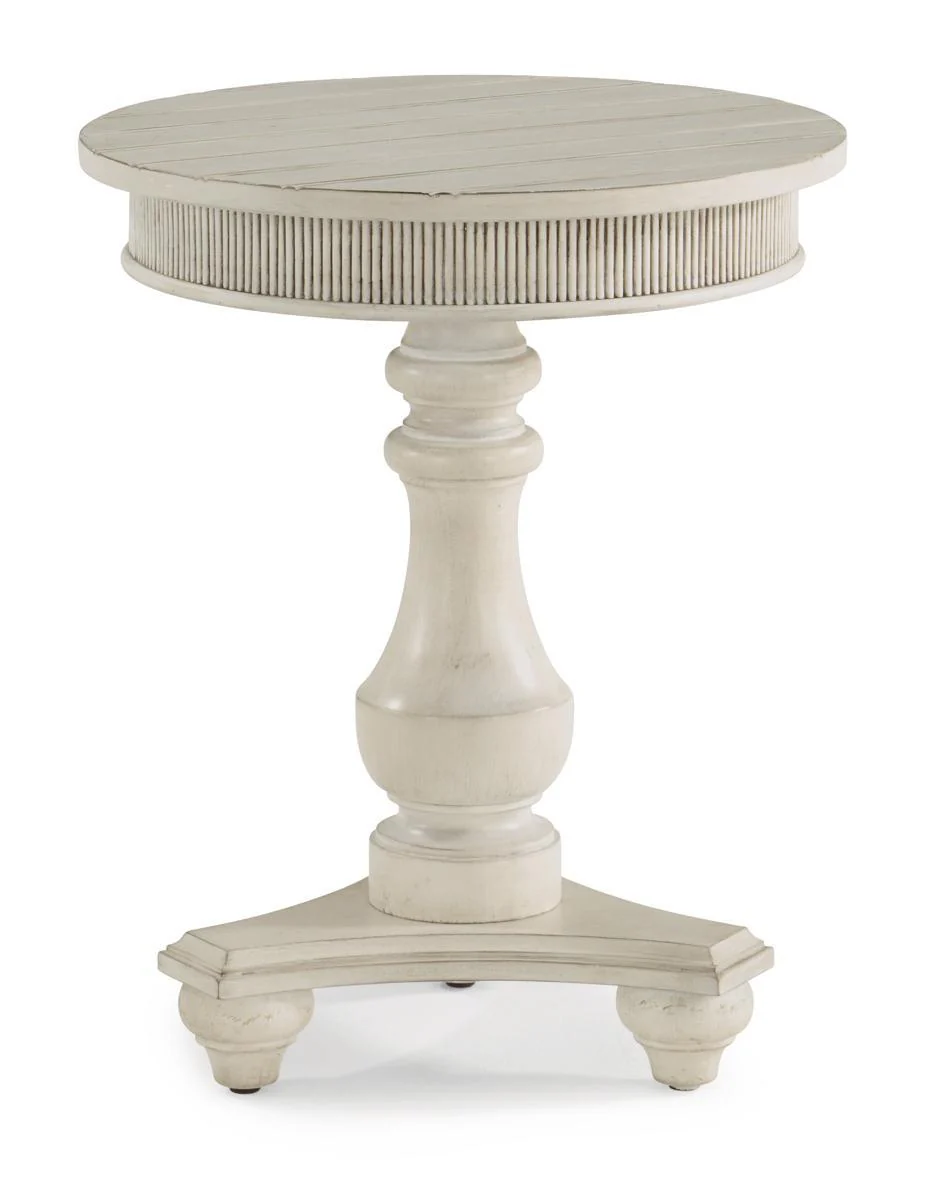 Flexsteel Harmony Round Chairside Table in White