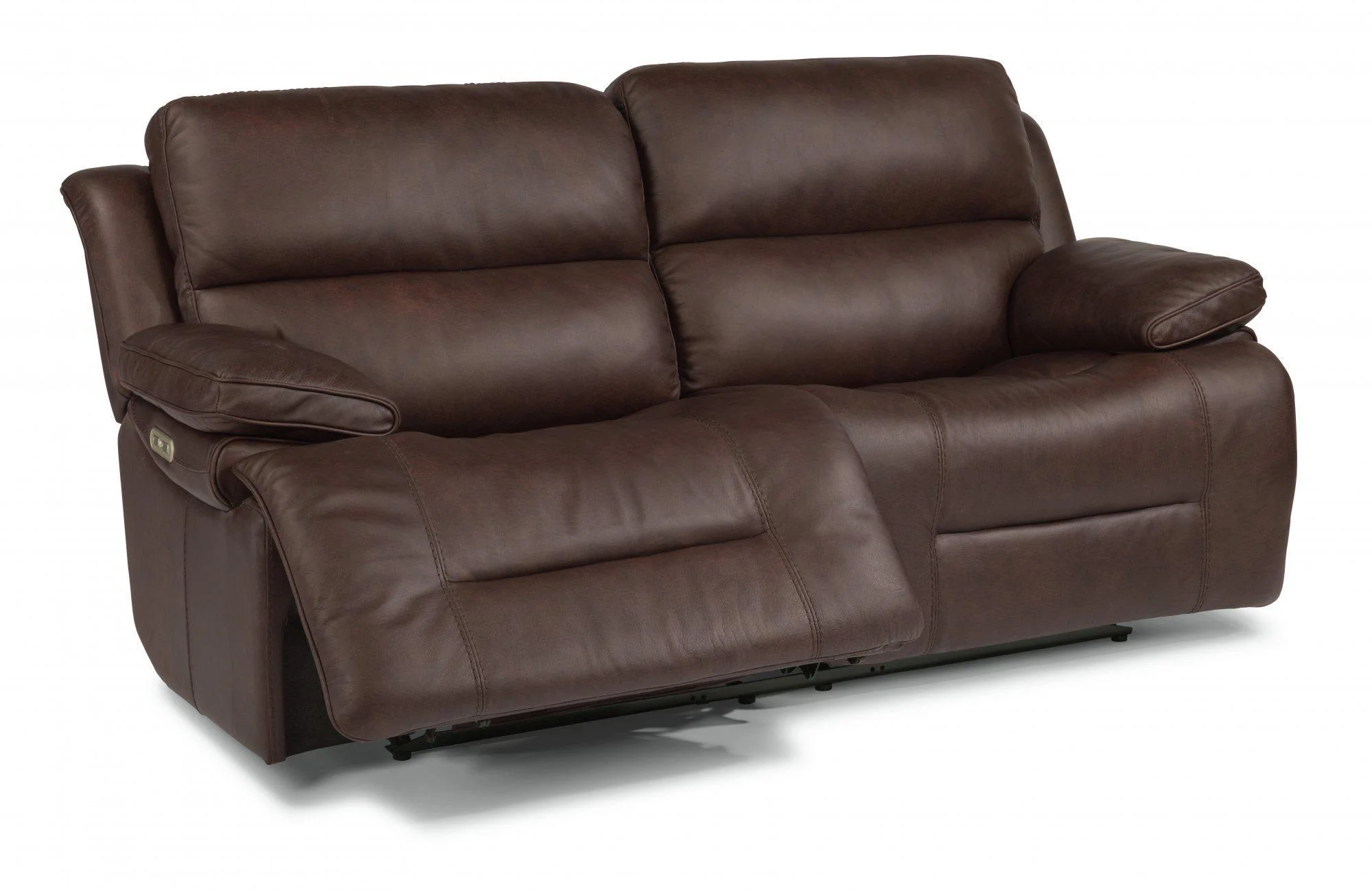 Flexsteel Latitudes Apollo Leather Power Reclining Sofa w/Power Headrests in Brown - Image 2