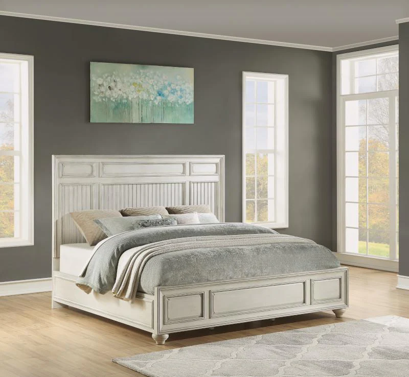 Flexsteel Wynwood Harmony King Panel Bed in White Wood - Image 4