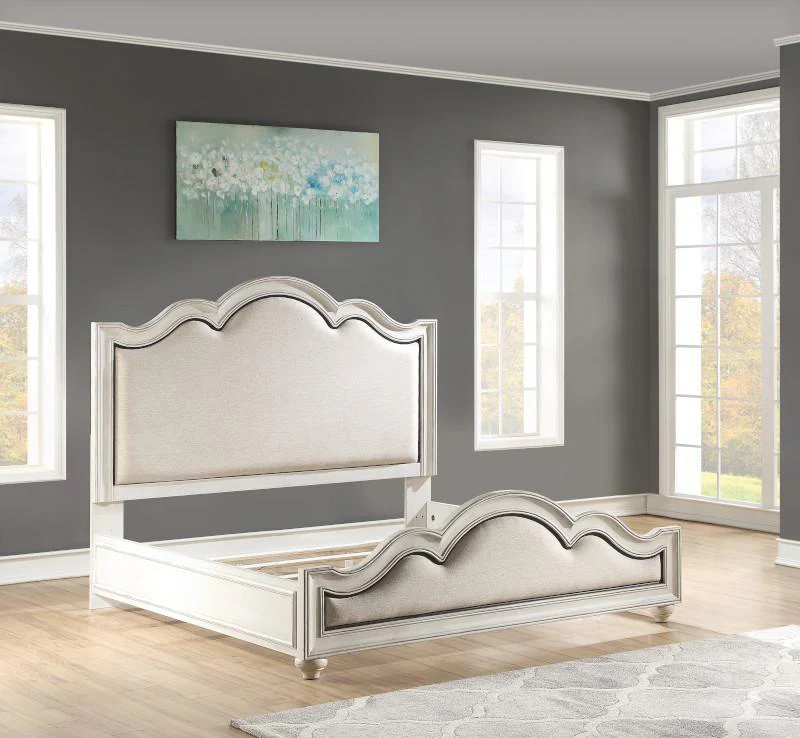 Flexsteel Wynwood Harmony King Upholstered Panel Bed in White Wood - Image 3