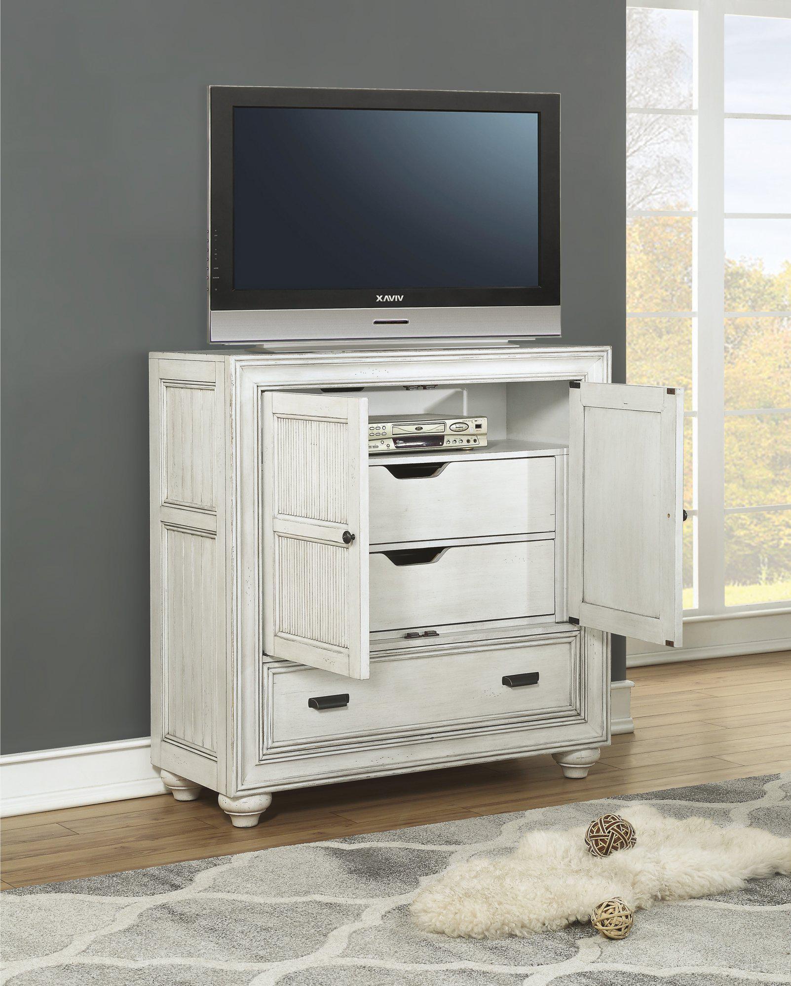 Flexsteel Wynwood Harmony Media Chest in White Wood - Image 4