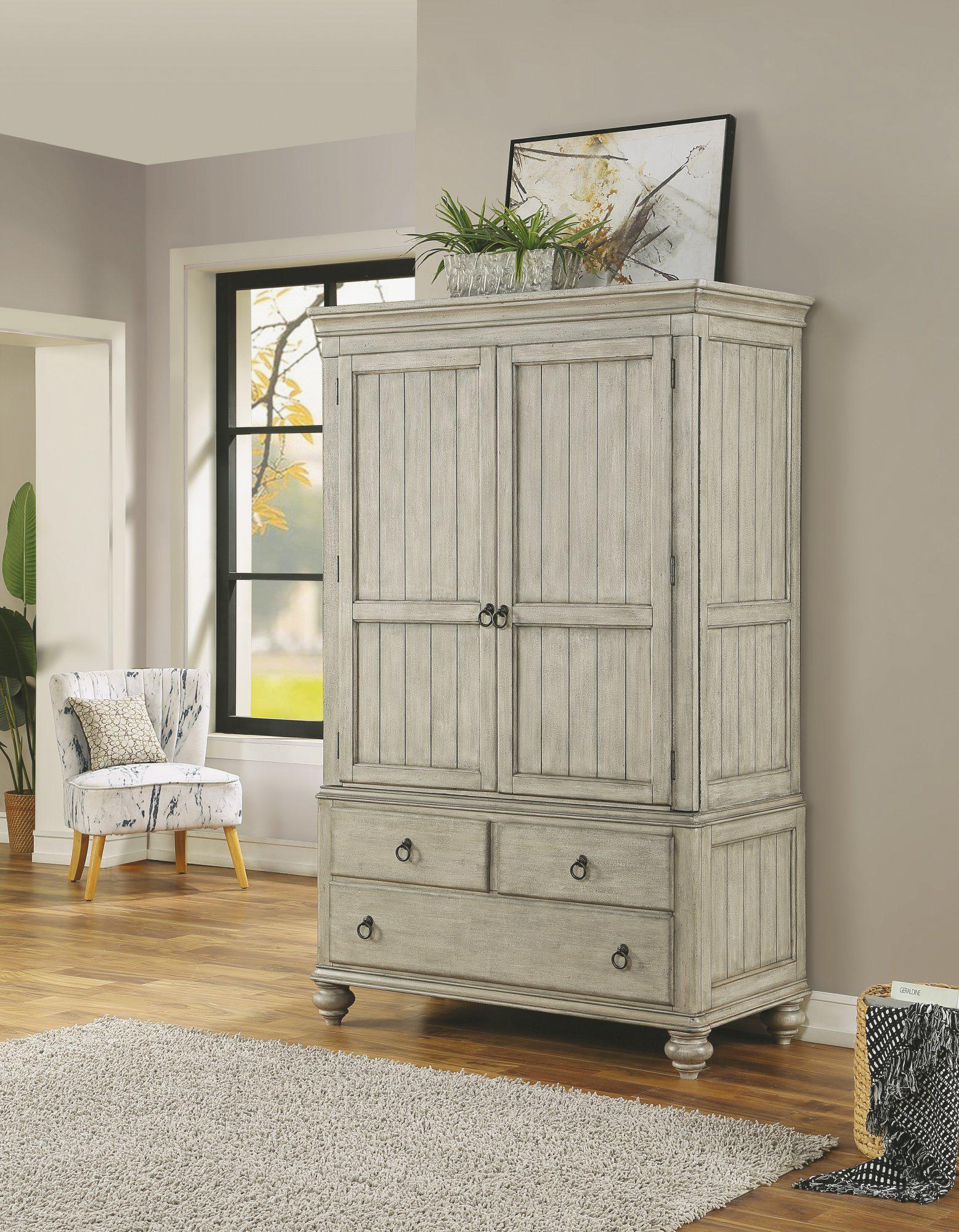 Flexsteel Wynwood Plymouth Armoire in Whitewash Wood - Image 3
