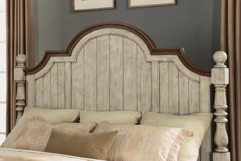 Flexsteel Wynwood Plymouth California King Poster Bed in Whitewash Wood - Image 3