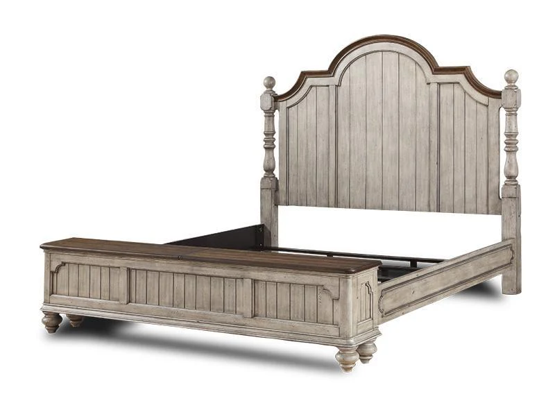 Flexsteel Wynwood Plymouth Queen Poster Storage Bed in Whitewash Wood - Image 4